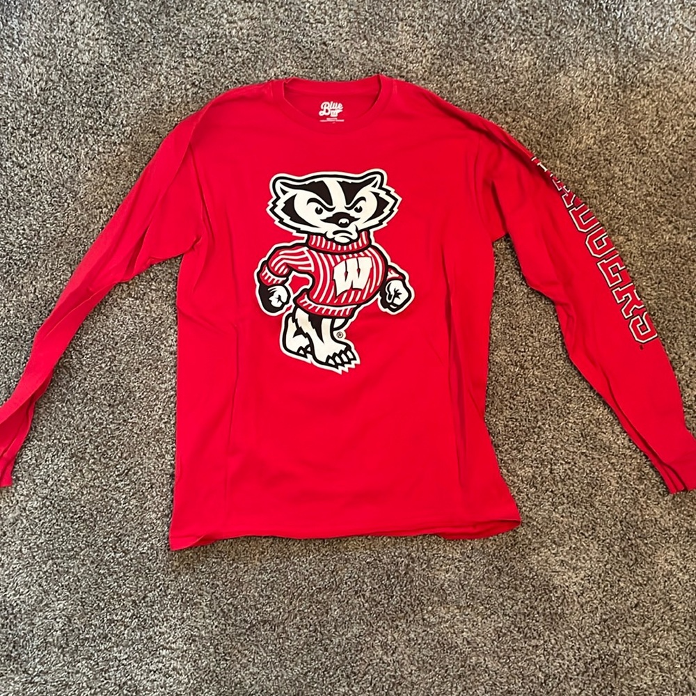 University of Wisconsin - Madison Red Long Sleeve Badger Shirt